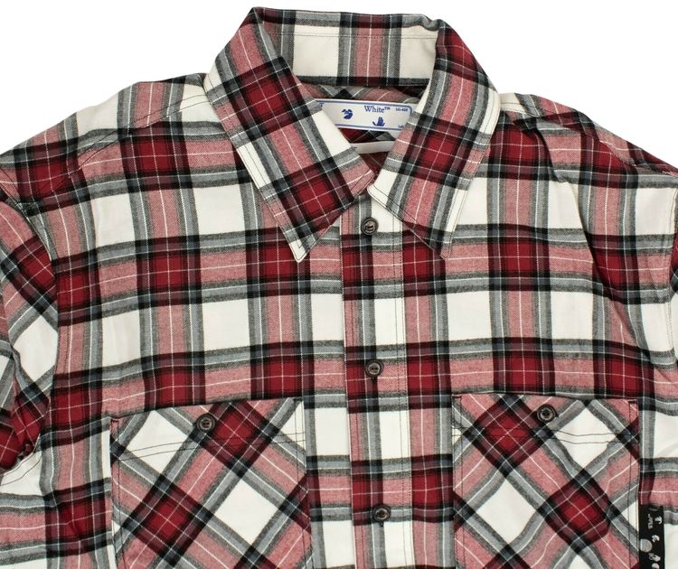 Off White Check Arrow Flannel Shirt Red