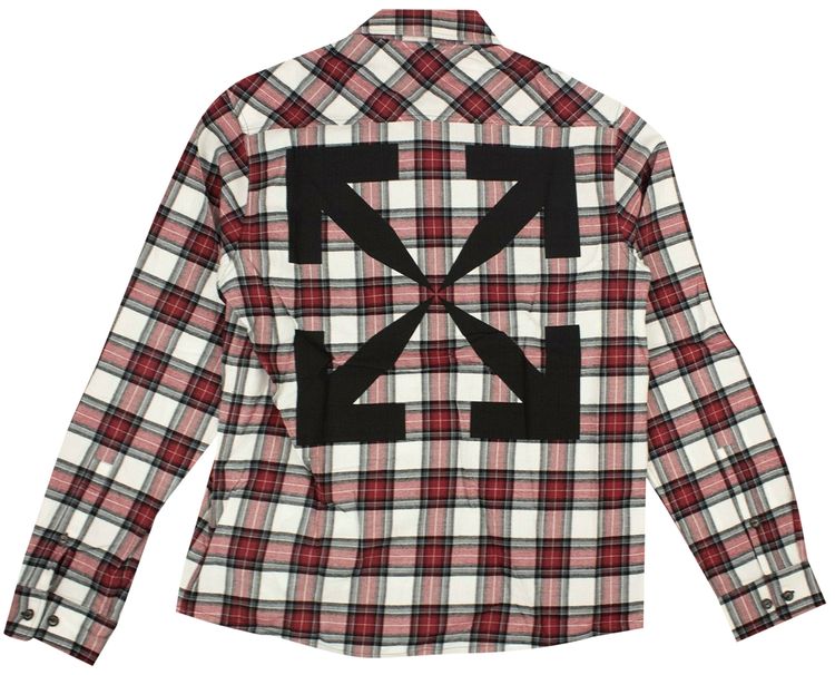 Off White Check Arrow Flannel Shirt Red