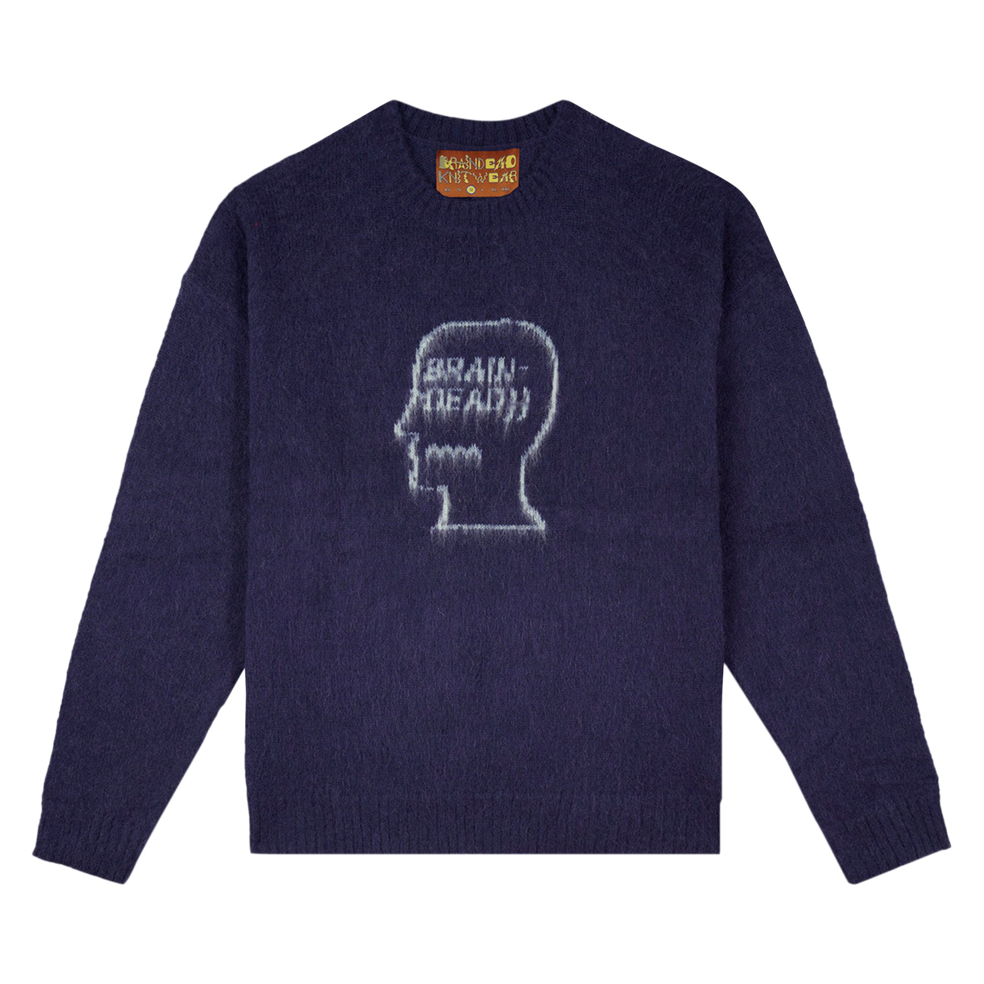 Buy Brain Dead Logohead Pile Crewneck Sweater 'Navy