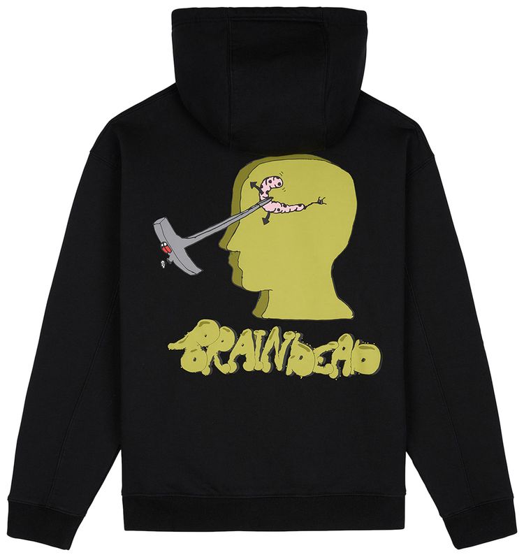 Brain Dead Stoned Head Zip Hoodie Black