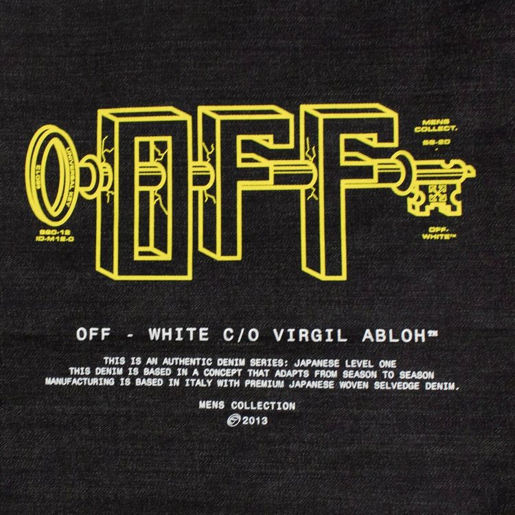 Off White Denim Universal Key Tote Bag Blue