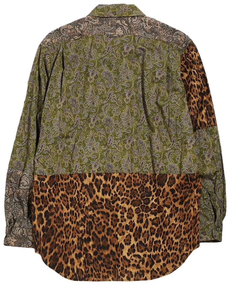 Engineered Garments Combo Short Collar Shirt OlivePurple
