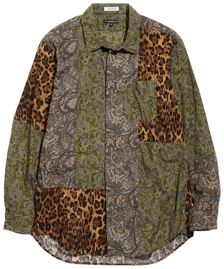 Engineered Garments Combo Short Collar Shirt OlivePurple