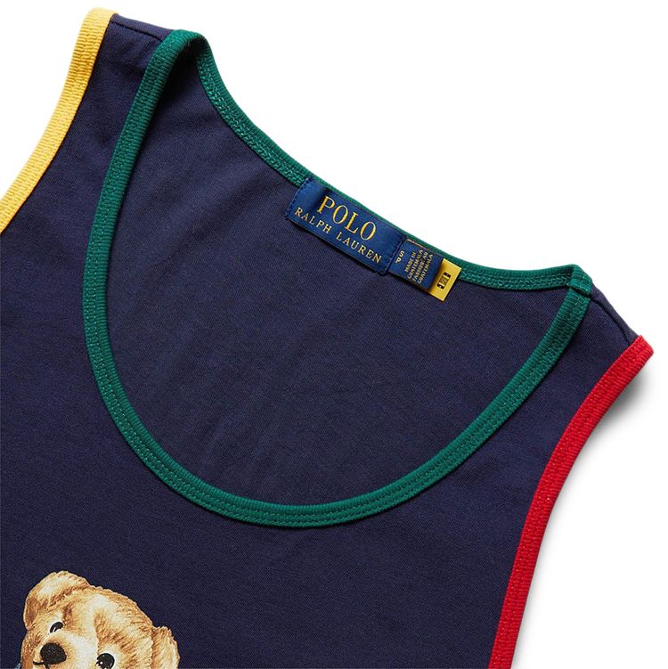 Polo Ralph Lauren Contrast Polo Bear Tank Cruise Navy