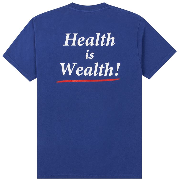 Sporty  Rich Health Is Wealth T Shirt LapisWhite Print