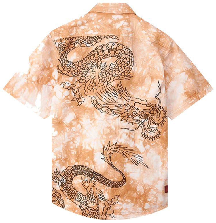 CLOT x Dickies Dragon Tie Dye Short Sleeve Work Shirt Brown