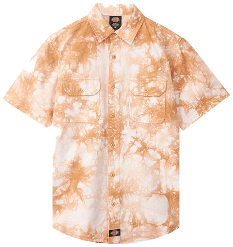 CLOT x Dickies Dragon Tie Dye Short Sleeve Work Shirt Brown