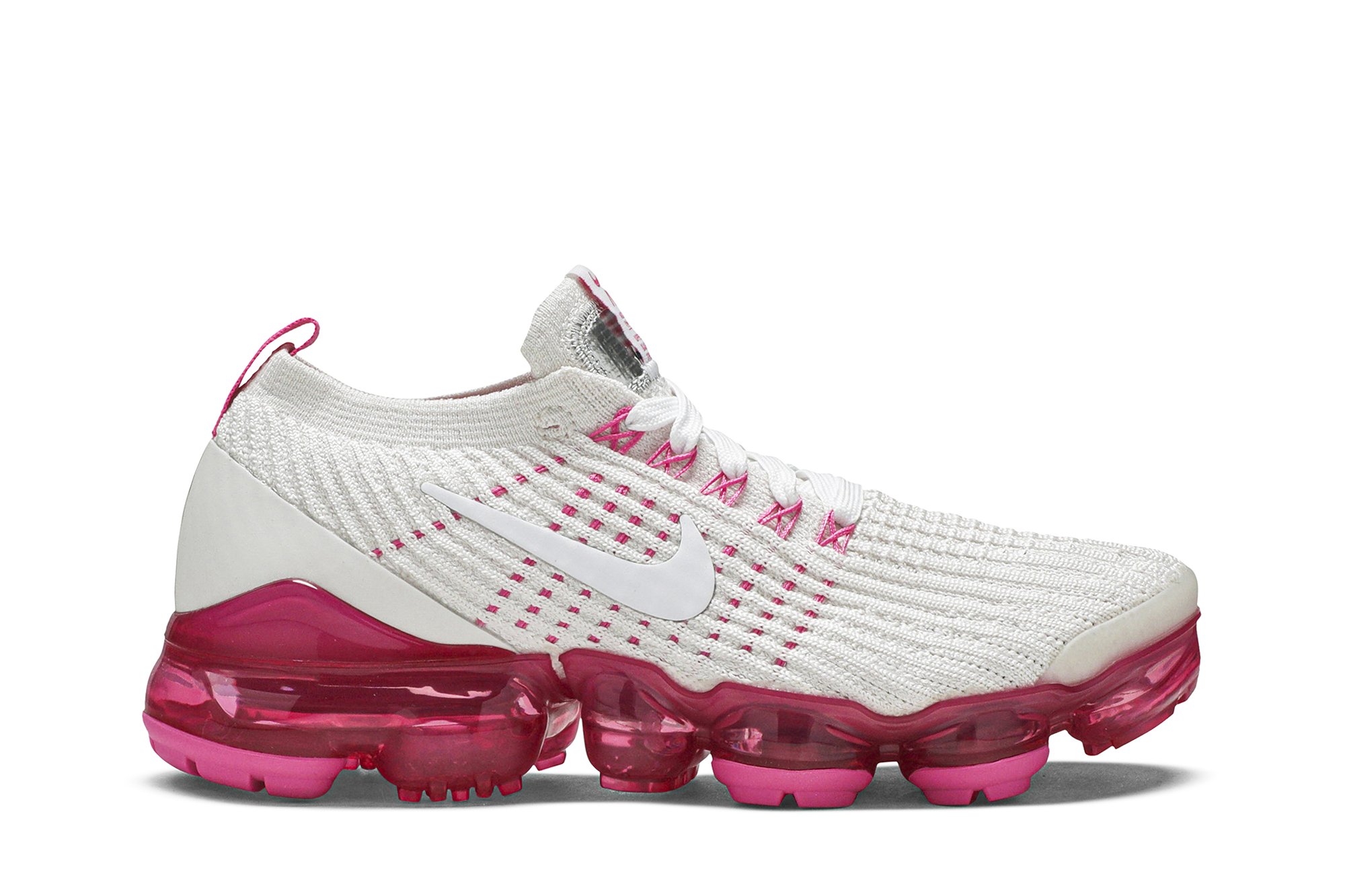 pink and white flyknit vapormax
