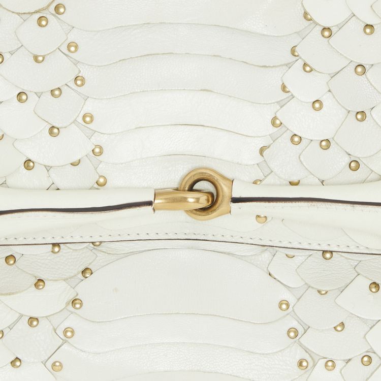 Vintage Gucci x Tom Ford Horsebit 1955 Leather Top Handle Bag Ivory From the Closet of Sita Abellan