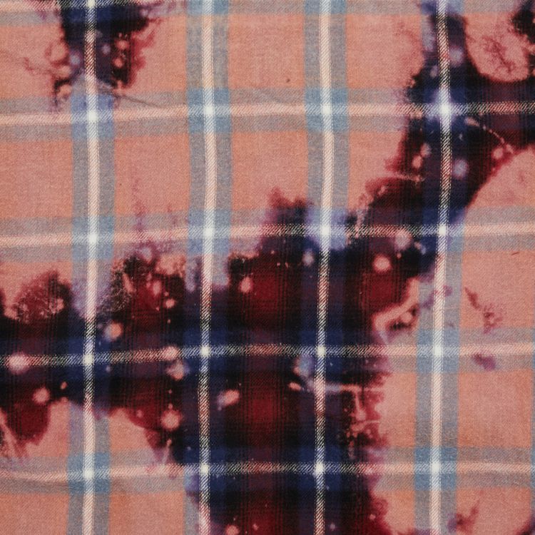 Vlone x CLOT Bleached Hooded Flannel RedBlue