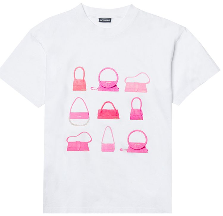 Jacquemus Le T Shirt Sacs Print Multicolor Bag White