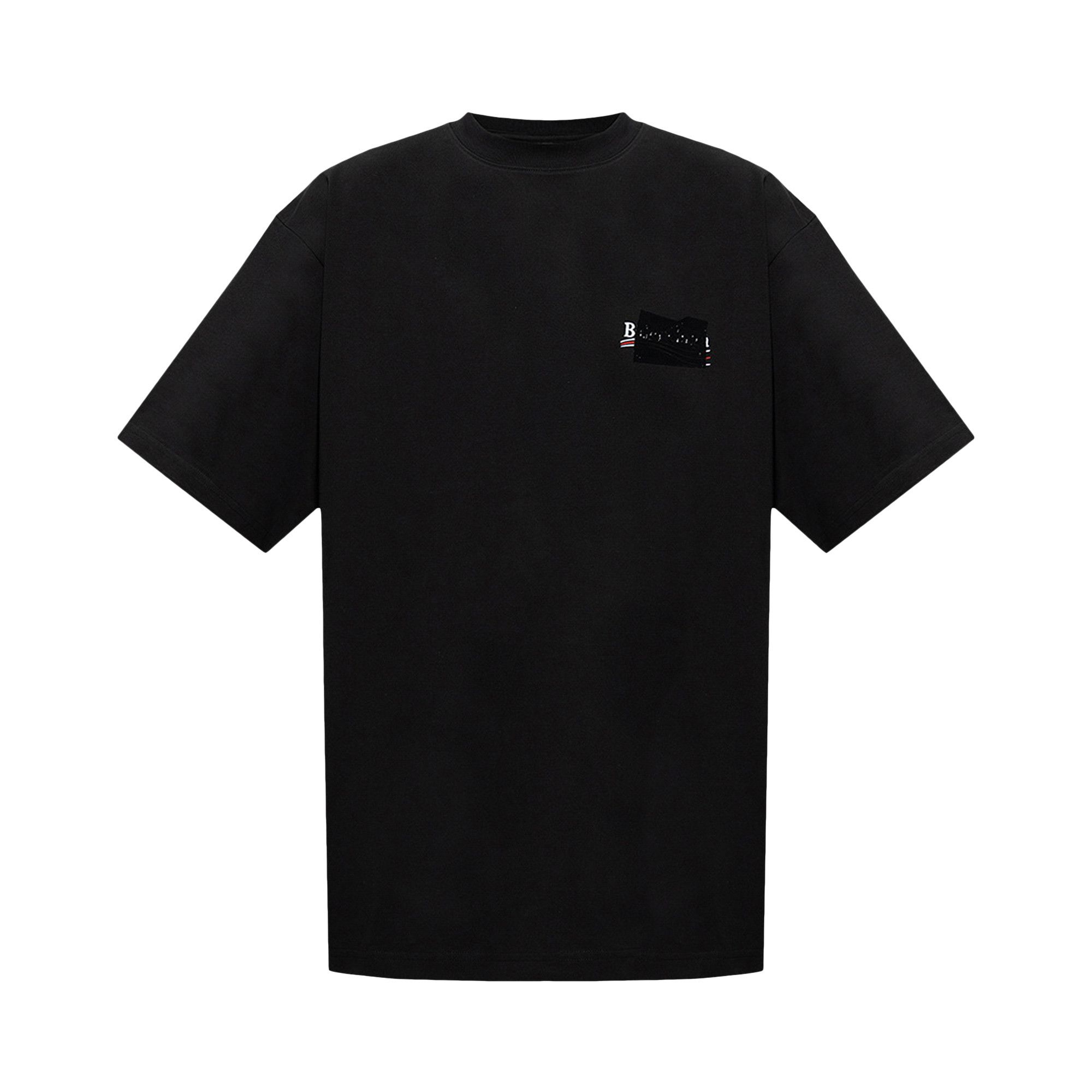 【Balenciaga】LARGE FIT T-SHIRT◆641675TKVJ1 Men's Political Campaign T-shirt Large Fit in Black