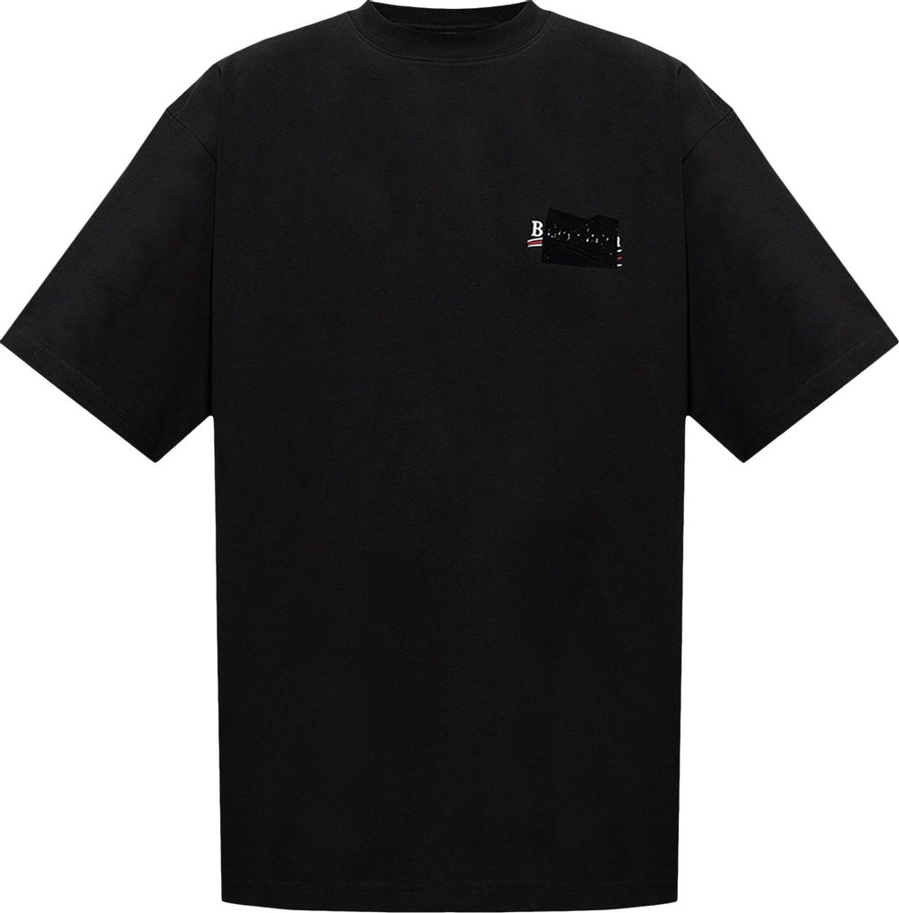 Buy Balenciaga Large Fit T-Shirt 'Black/White/Red' - 641675 TNVG1 1089 ...