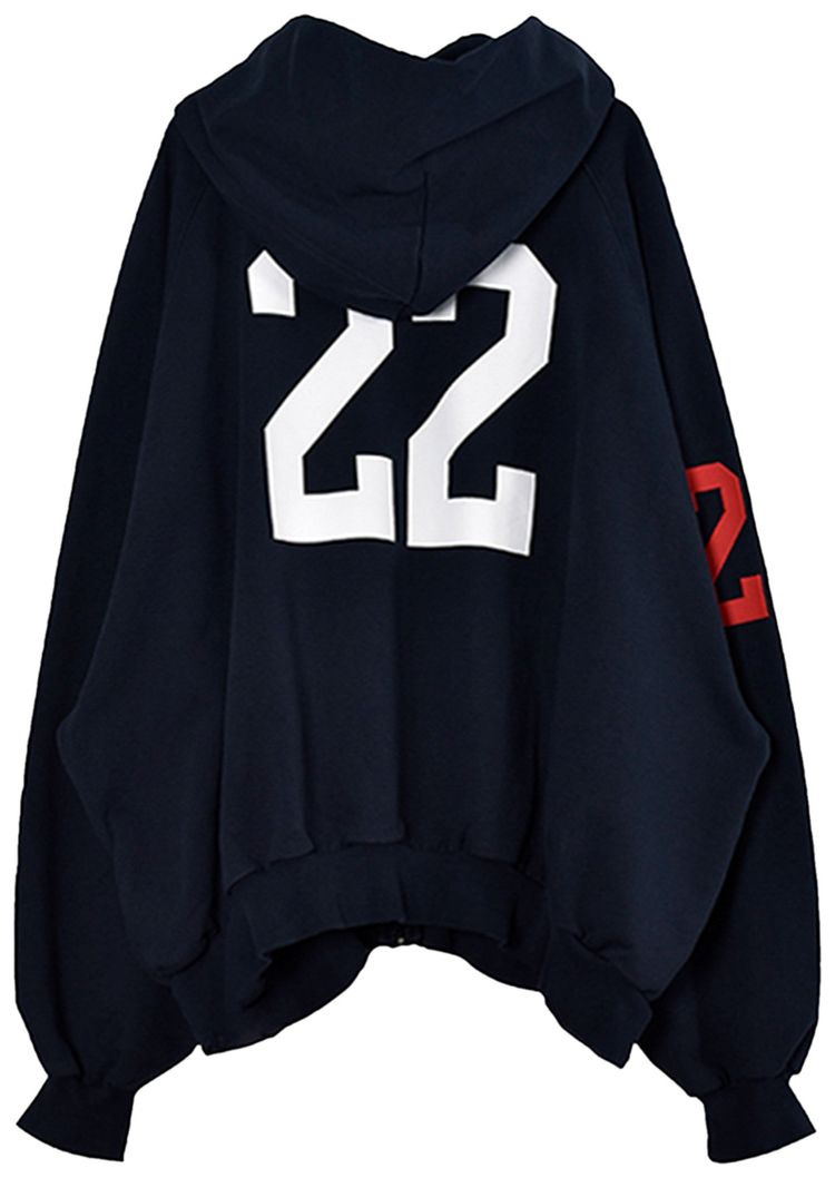 Balenciaga Zip Up Hoodie Dark Navy