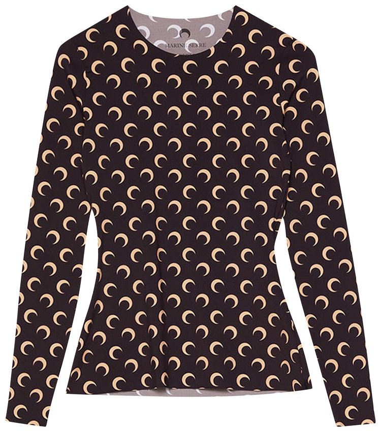 Marine Serre Second Skin Moon Top All Over Moon Brown
