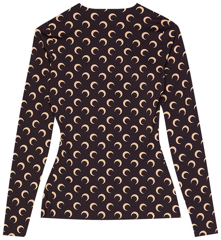 Marine Serre Second Skin Moon Top All Over Moon Brown