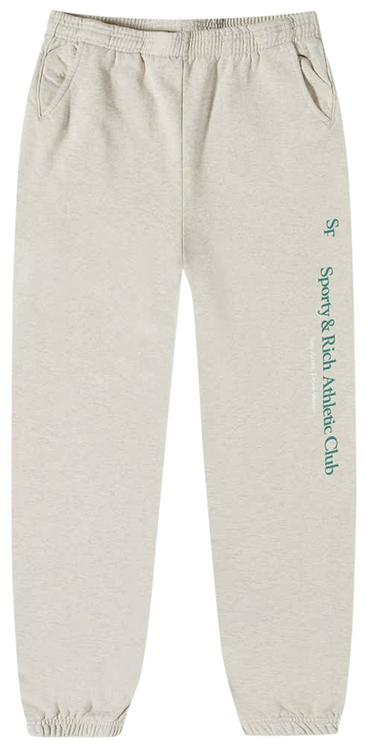 Sporty & Rich Upper East Side Sweatpant 'Heather Grey/Forest'