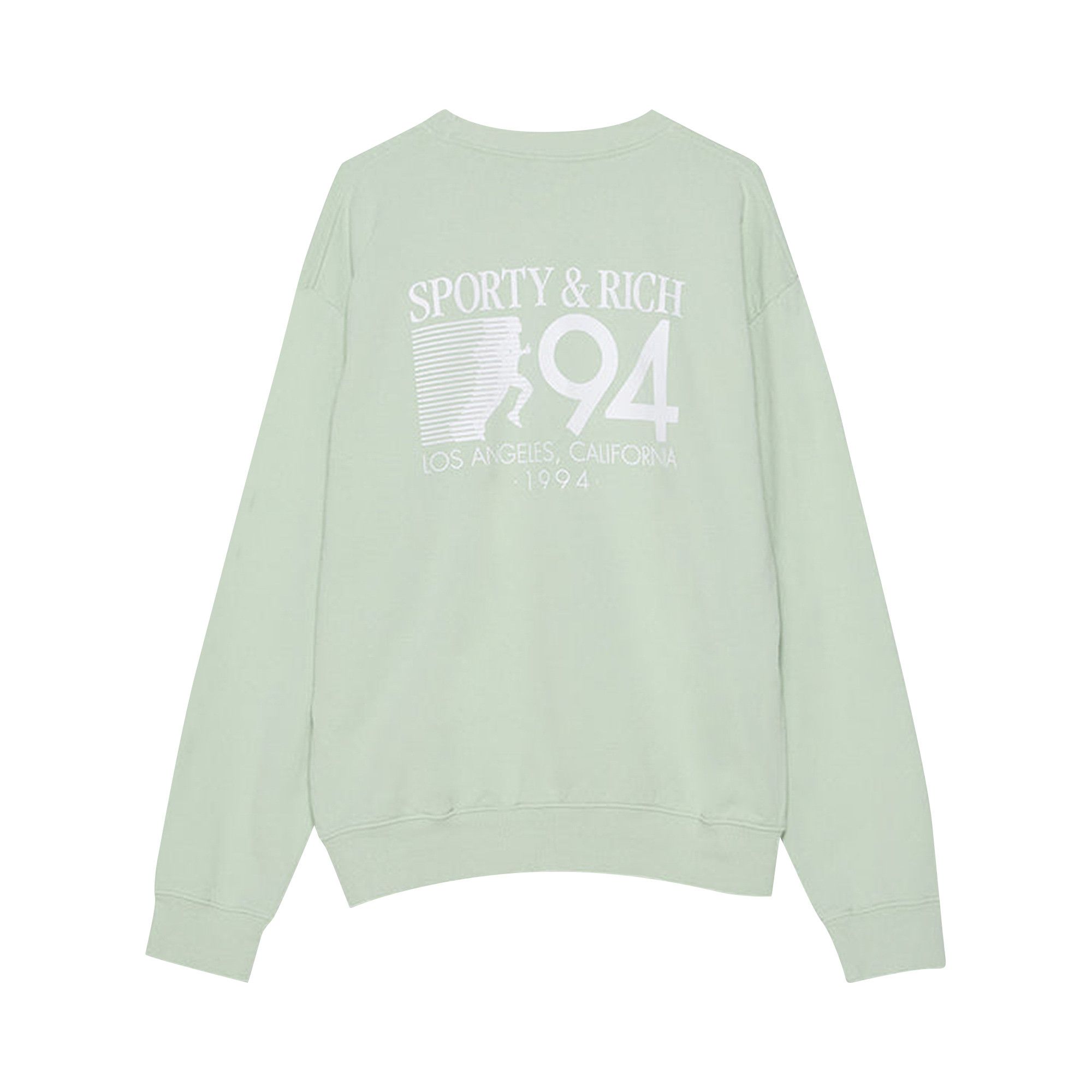 ★Sporty & Rich★ Logo Cotton Sweatshirt Sage CR627SA CR627S Buy Sporty & Rich 94 California Crewneck 'Sage/White