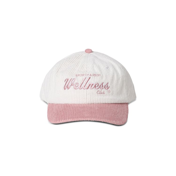 Sporty  Rich Wellness Club Corduroy Hat WhiteRose