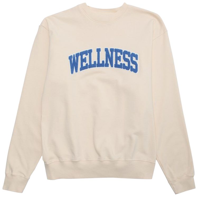 Sporty  Rich Wellness Boucle Crewneck CreamBlue