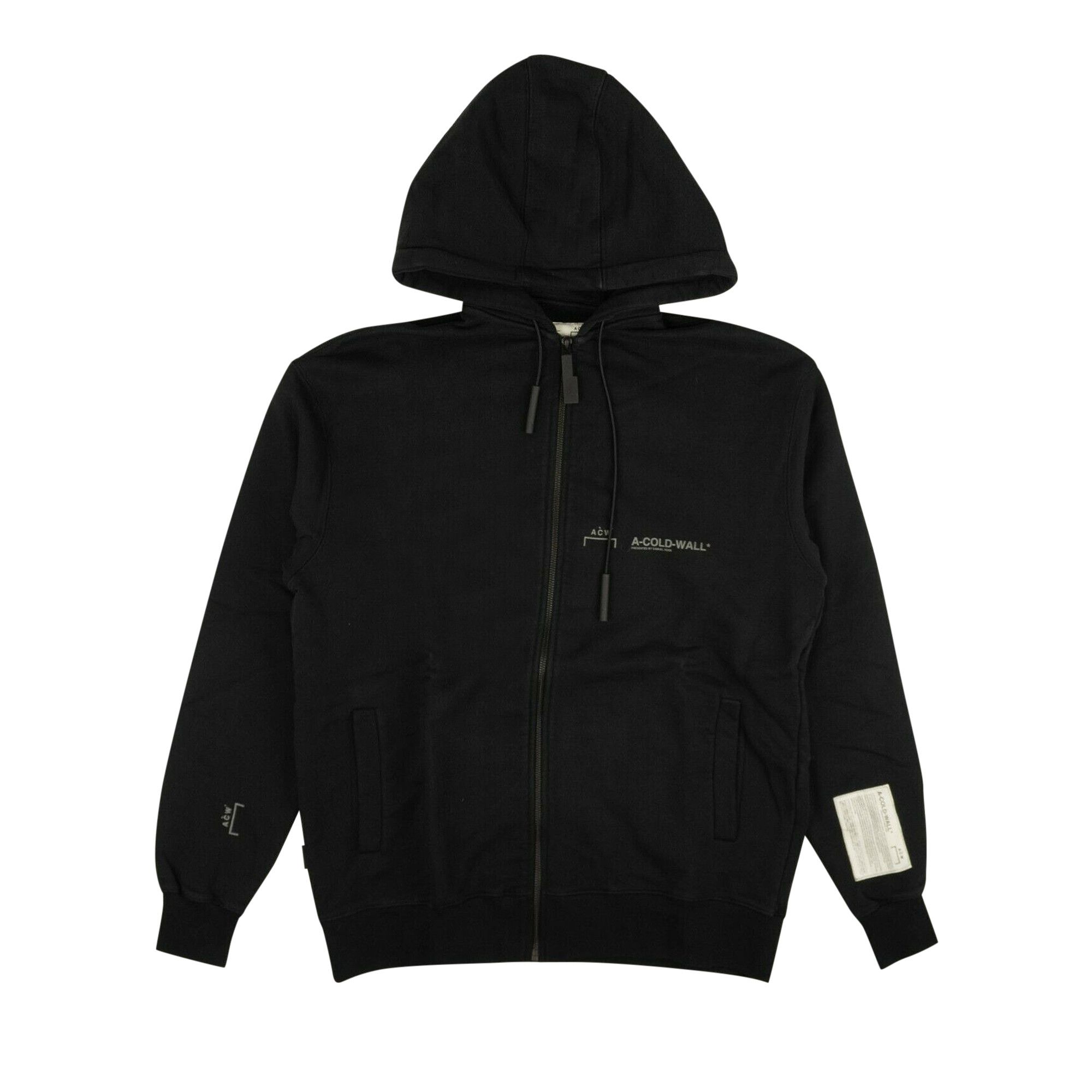 Buy A-Cold-Wall* Logo Zip Hoodie 'Black' - ACWMW002WHL BLAC | GOAT