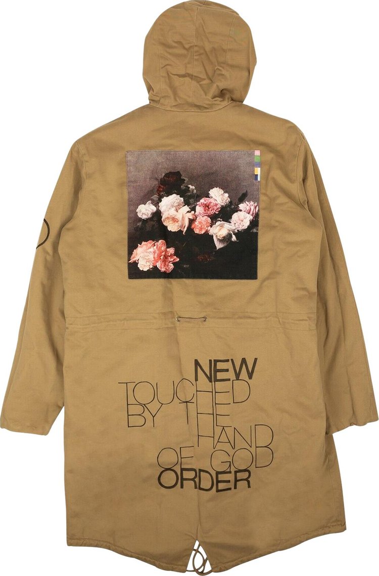 Raf Simons Redux Handpainted Parka With Badge Camel