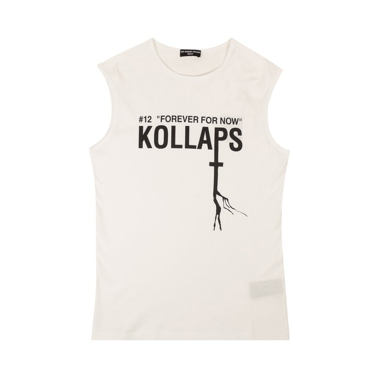 Raf Simons Redux Sleeveless Slim Fit T-Shirt With Kollaps Print 'White'