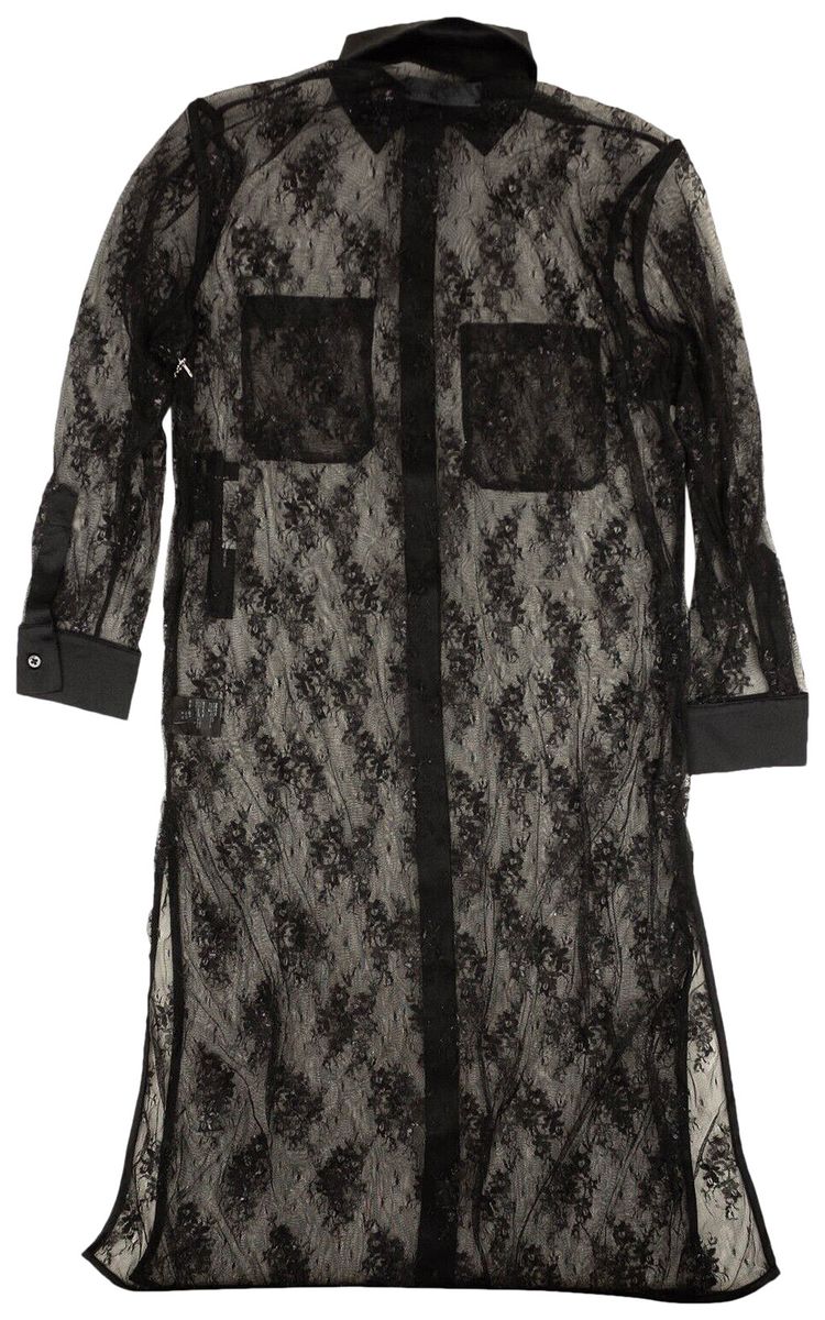 Amiri Lace Shirt Dress Black