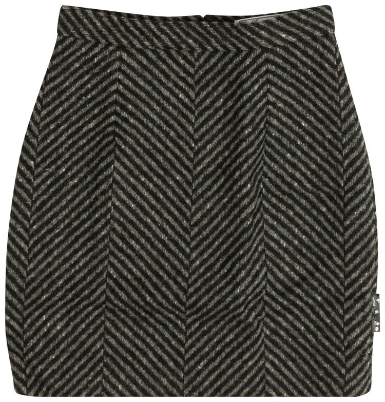 Off White Chevron Tailored Mini Skirt Black