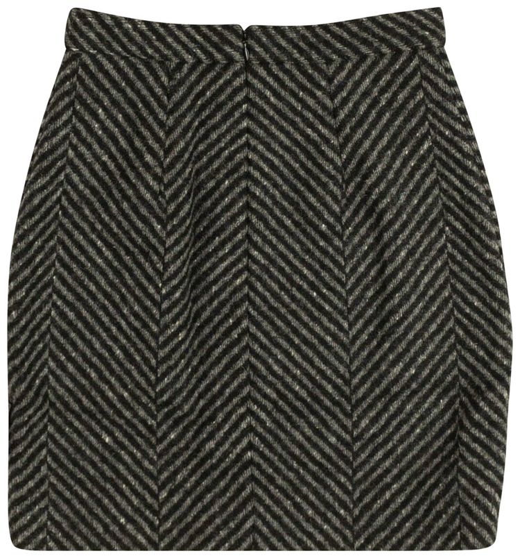Off White Chevron Tailored Mini Skirt Black