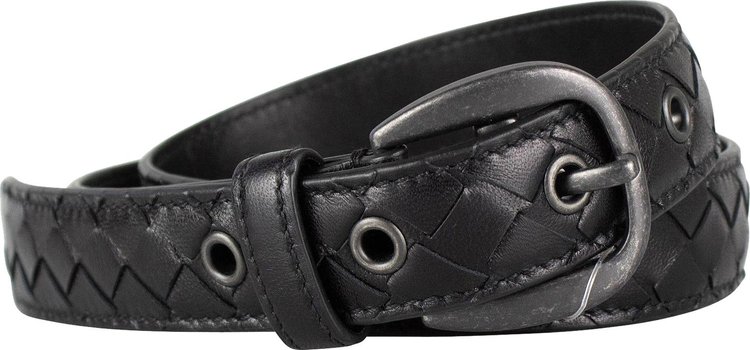 Bottega Veneta Intrecciato Leather Braided Belt 'Black'