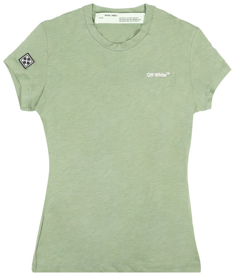 Off White Fitted T Shirt Green