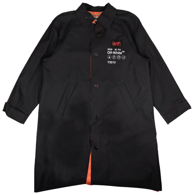 Off White Oversized Raincoat Jacket Black