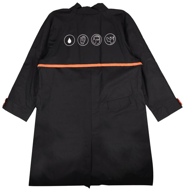 Off White Oversized Raincoat Jacket Black