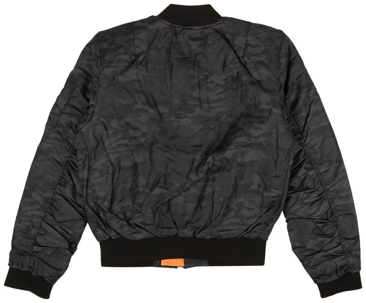 Pyer Moss Zip Up Bomber Jacket Black