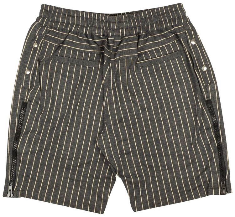 Pyer Moss Pinstripe Wool Blend Shorts Grey
