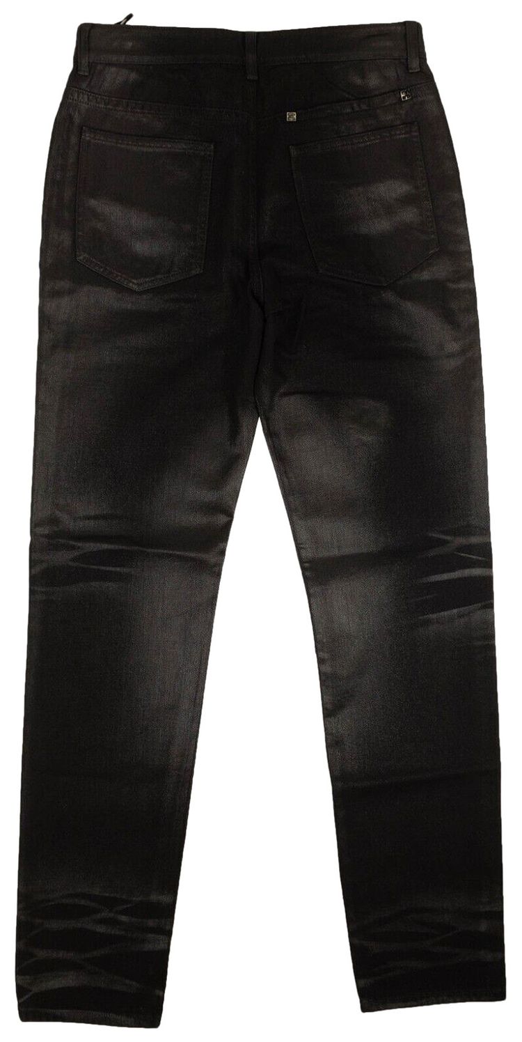Givenchy Shiny Denim Slim Fit Jeans Black