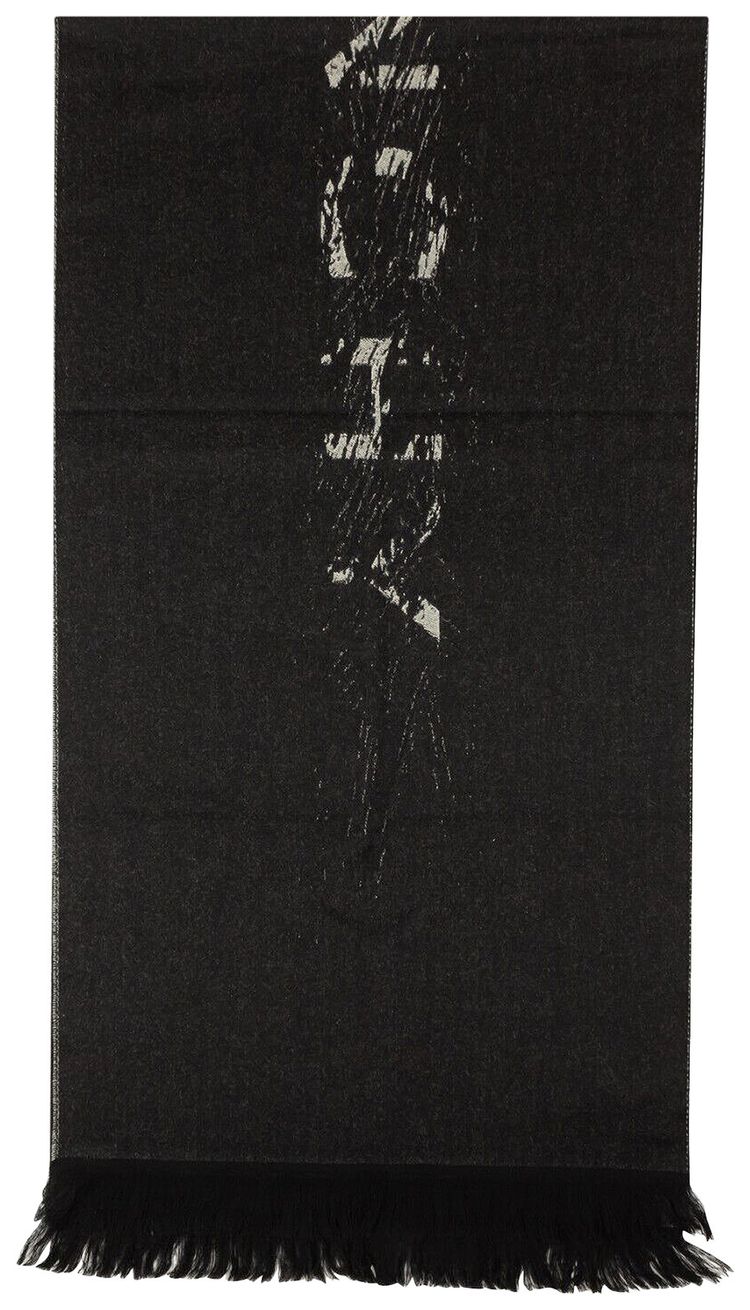 Givenchy Wool Logo Print Knit Scarf Black