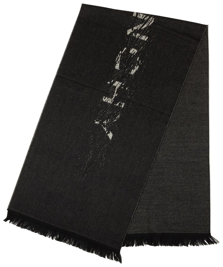 Givenchy Wool Logo Print Knit Scarf Black