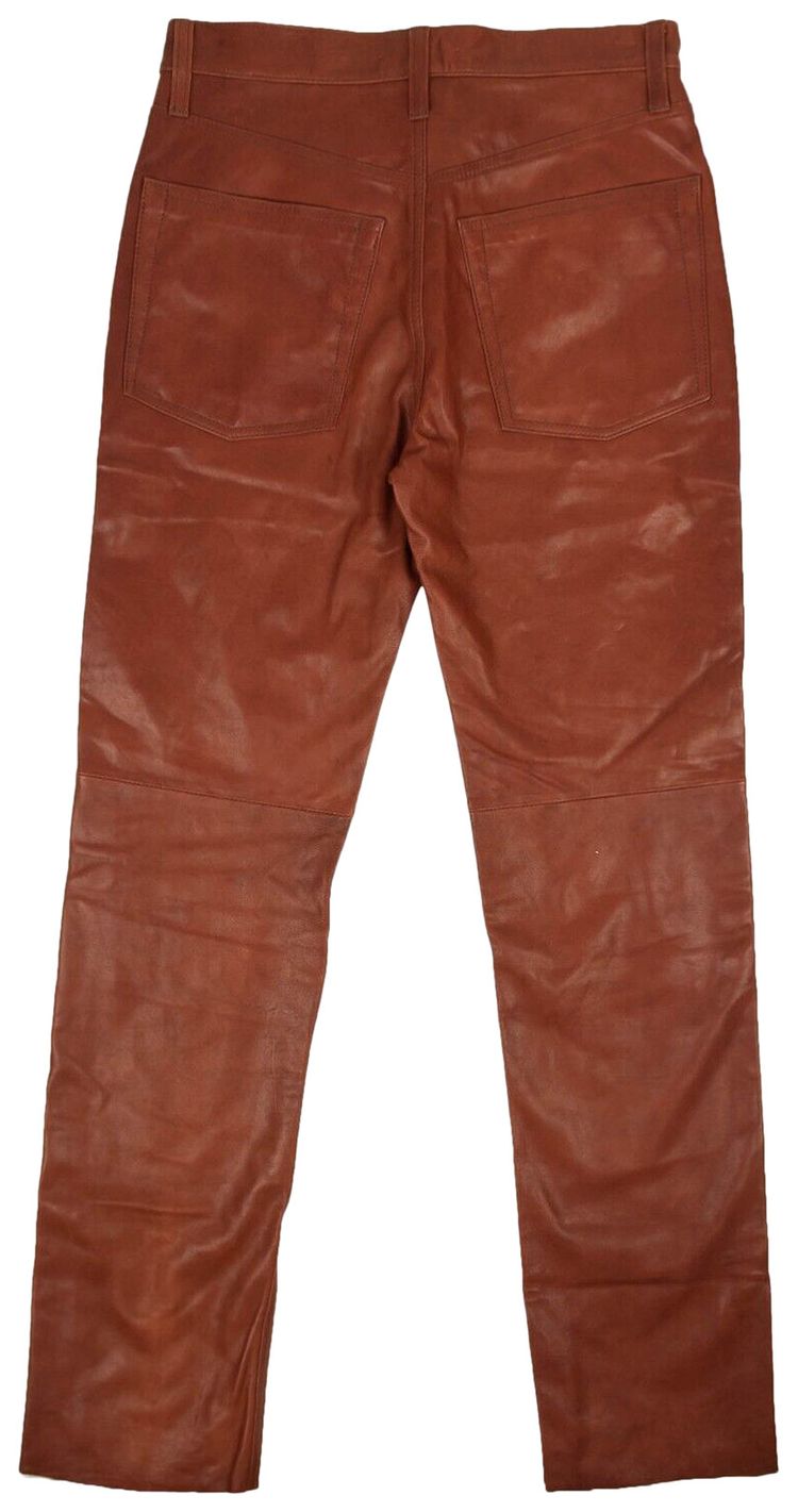 Helmut Lang Masc Hi Straight Leather Pant Tobacco