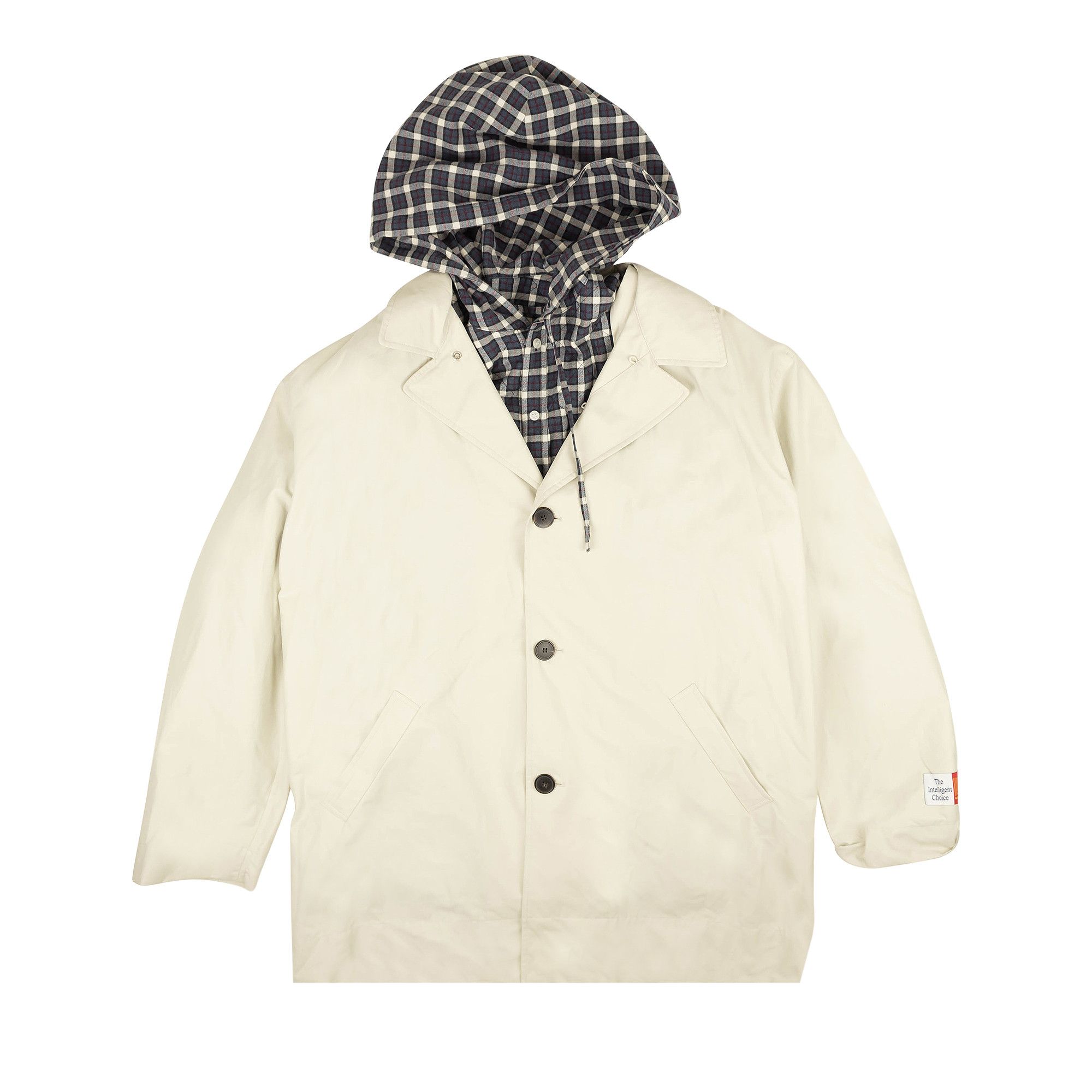 Buy Martine Rose Short Mac Plaid Jacket Cream MRAW19 724 CREA
