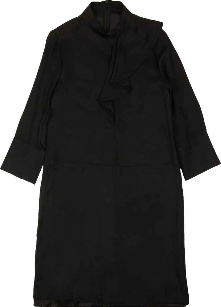 Marni Silk Ruffle Long-Sleeve Dress 'Black'