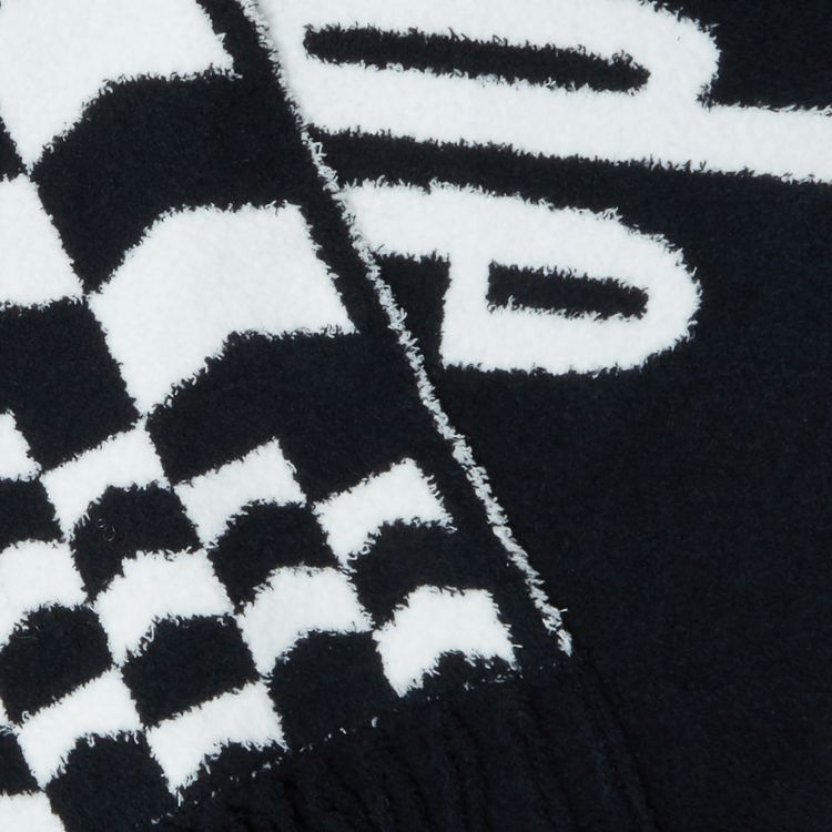 Rhude Fuzzy Oversized Logo Scarf BlackWhite
