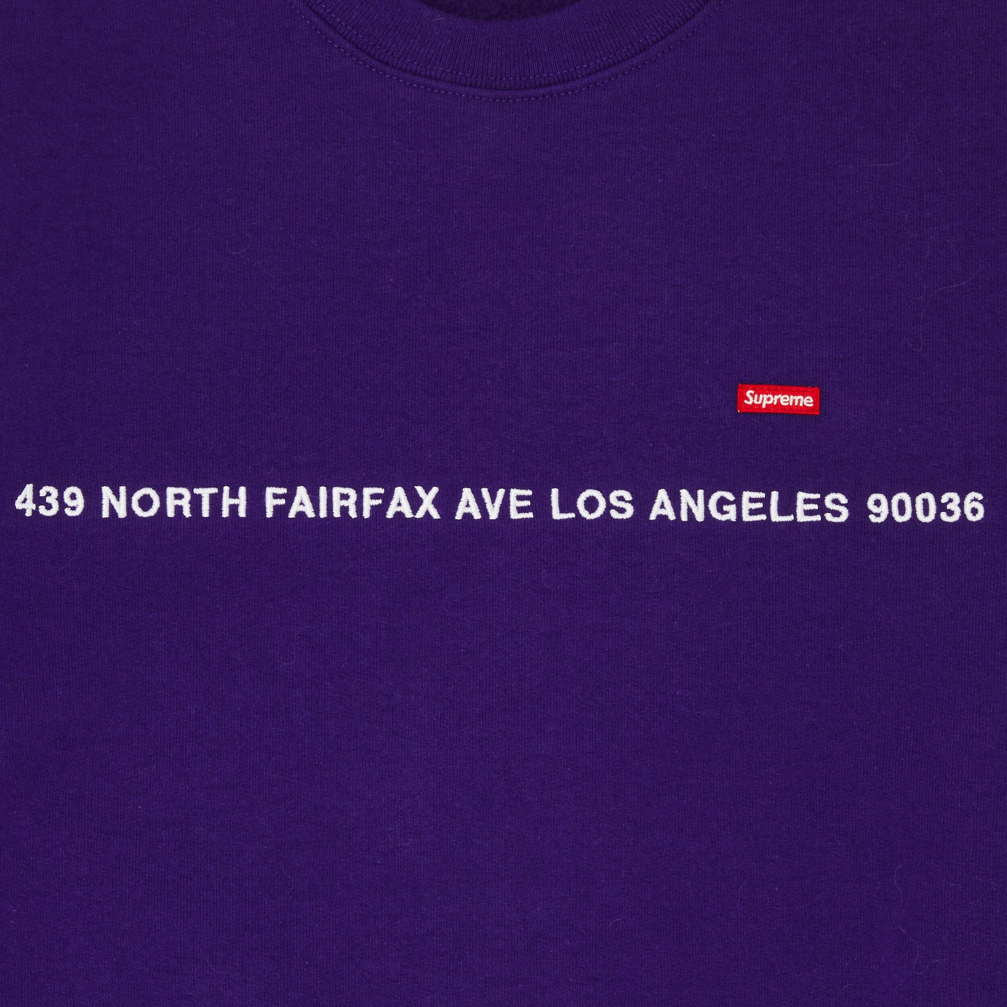 Buy Supreme Shop Small Box Crewneck - Los Angeles 'Purple Buy Supreme Shop Small Box Crewneck - Los Angeles 'Purple