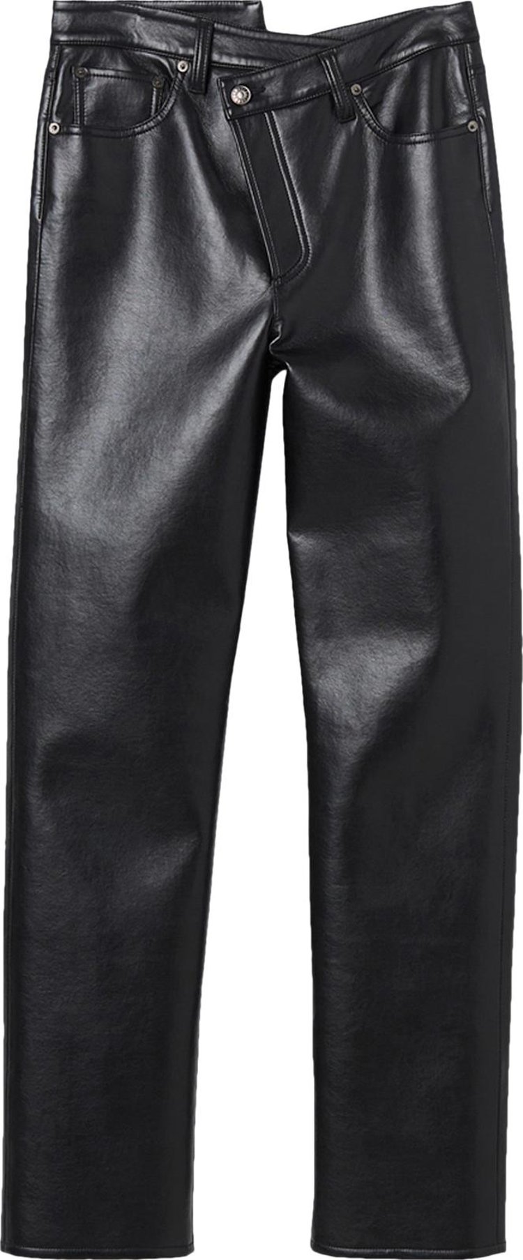 Agolde Recycled Leather Criss Cross Straight Jean 'Detox/Black'