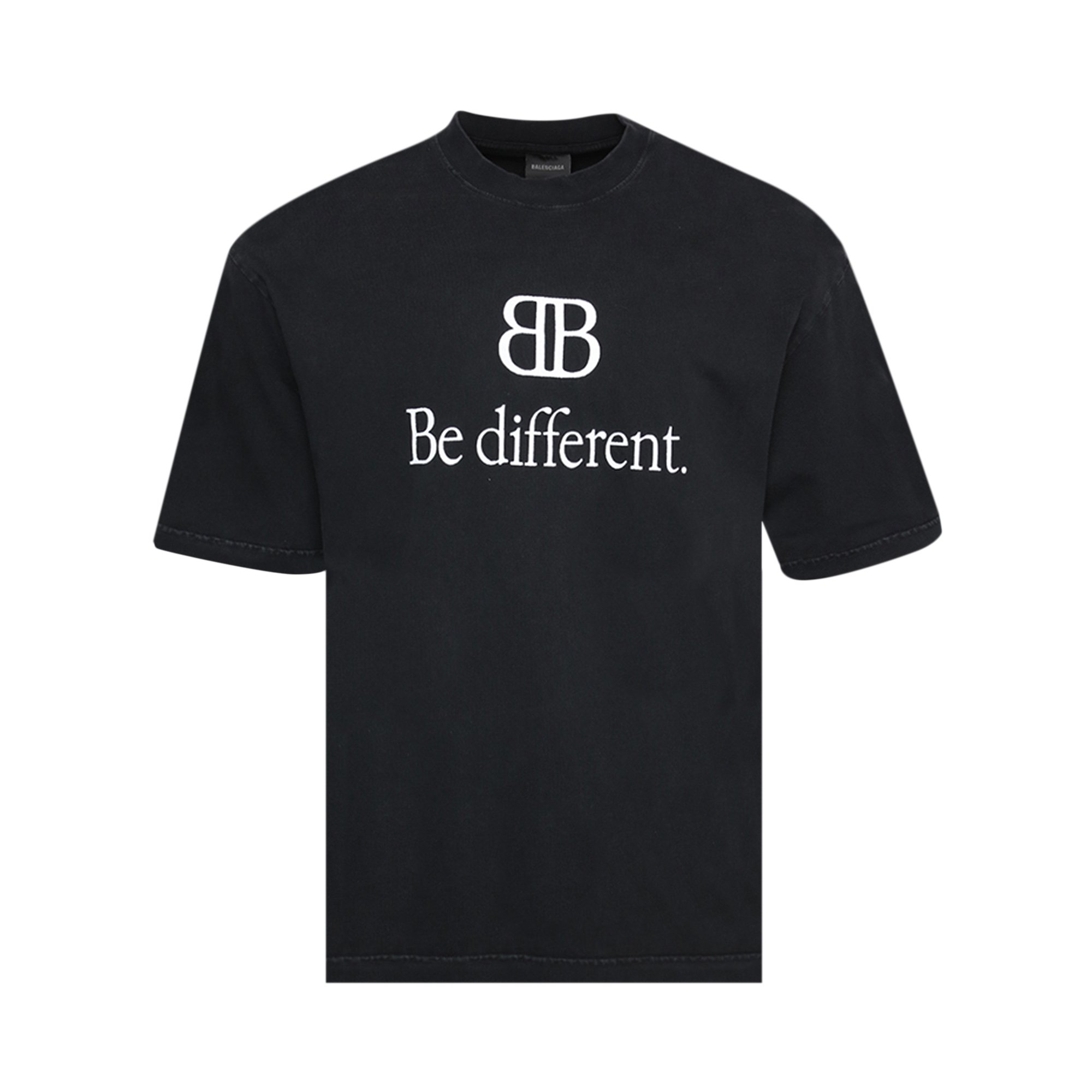 Buy Balenciaga Medium Fit T-Shirt Be Different 'Black' - 612966