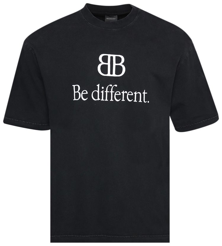 Balenciaga Medium Fit T Shirt Be Different Black