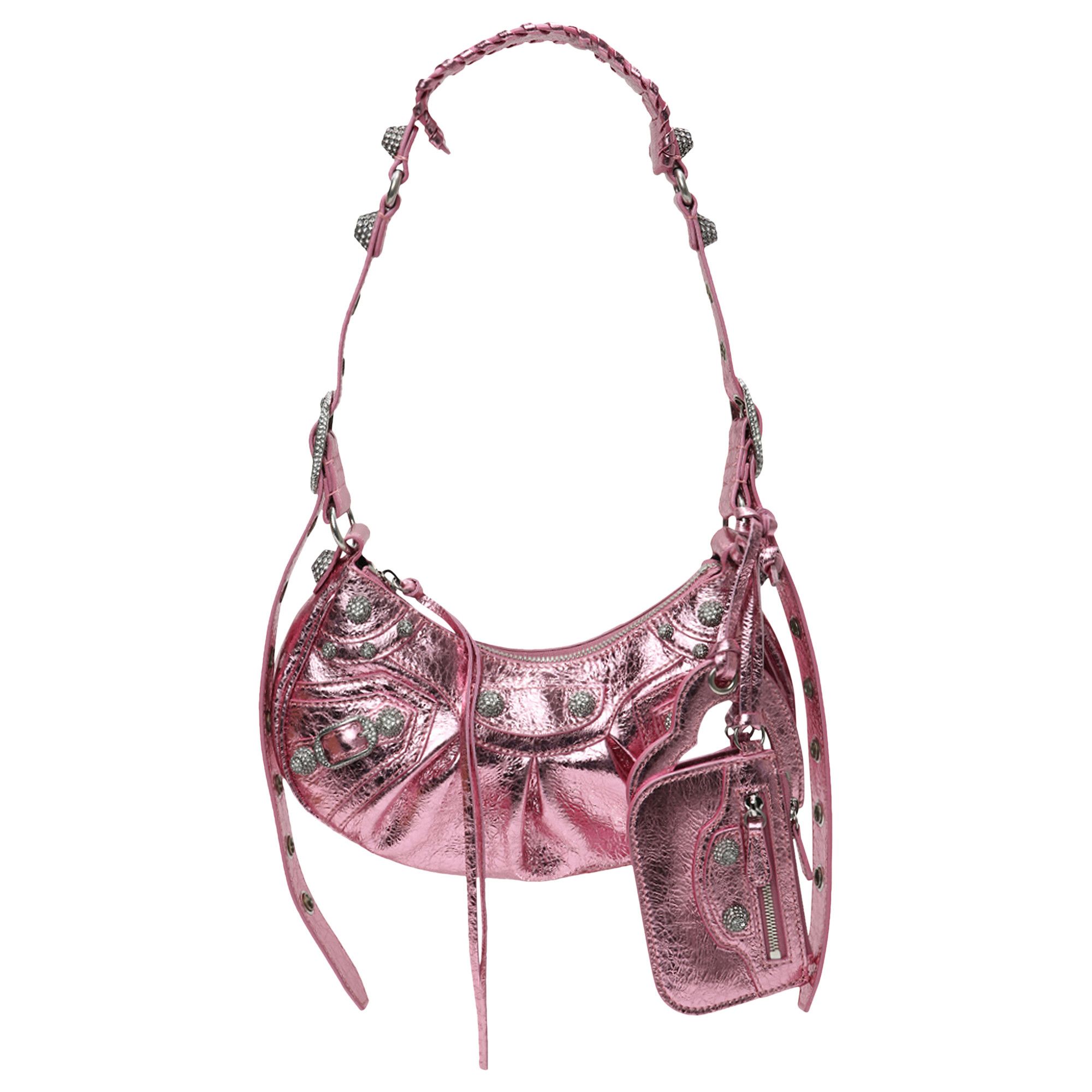 【BALENCIAGA】Le Cagole XS ショルダーbag pink／Yellow Balenciaga Le Cagole Shoulder Bag XS Pink in Lambskin