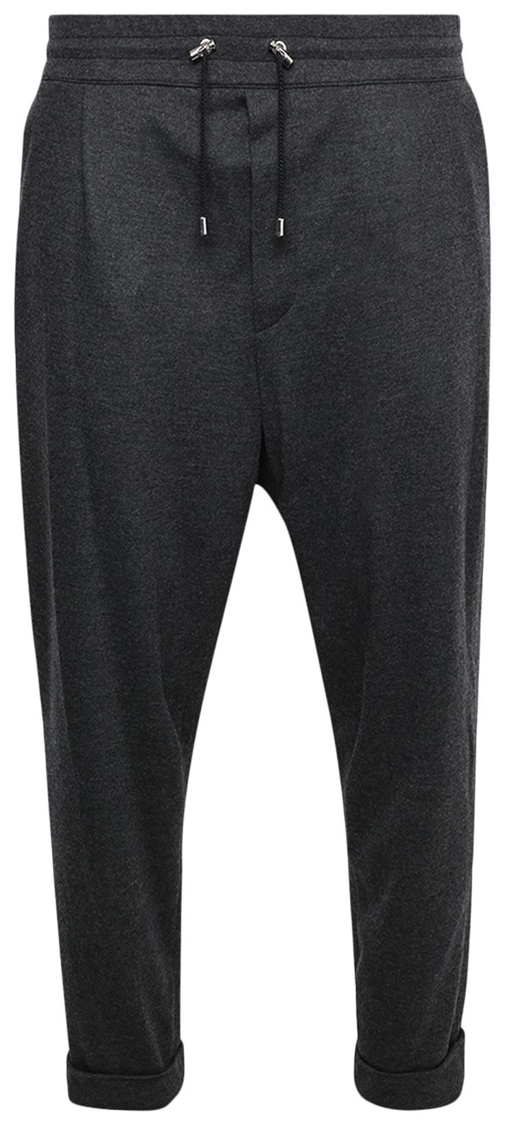 Balmain Low Crotch Elastic Belted Flannel Pants Gris Gonce