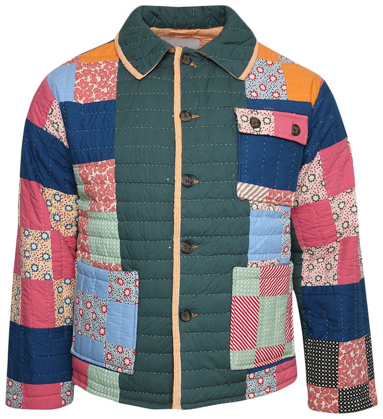 Bode Dotted Daisy Quilt Workwear Jacket Multicolor